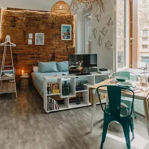 Studio Brique Bleue Avec Parking Privé Toulouse